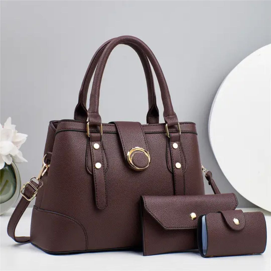 شنطة 3 قطع h45 بنى